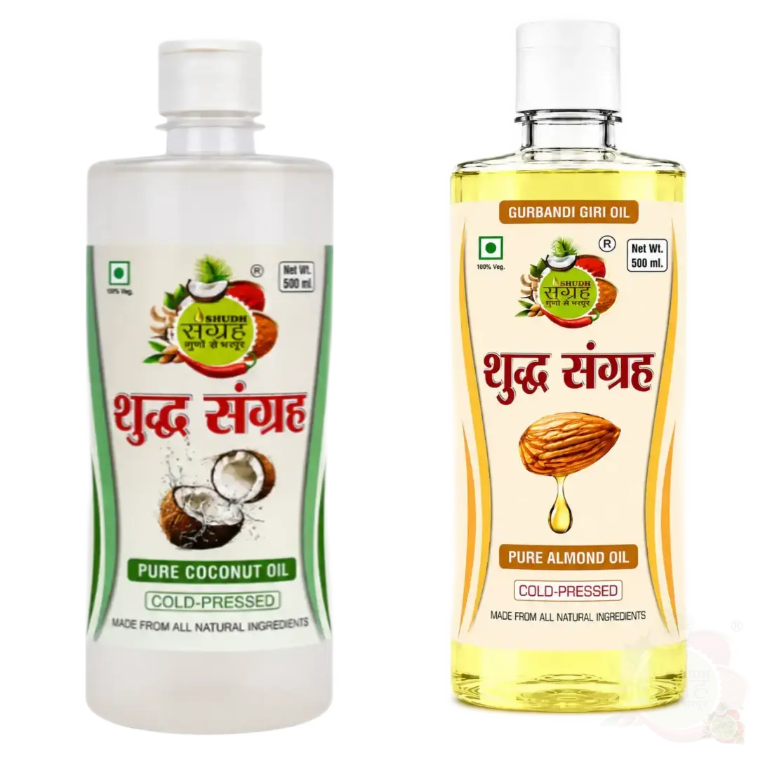 Cold Pressed Coconut Oil & Pure Almond Oil Combo-(1 Lt)